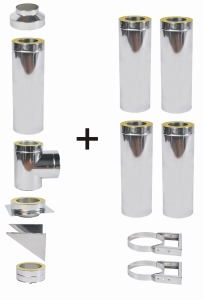 Komin izolowany (30 mm), wiszący-drewno, pelet, żaroodporny 200/5 m