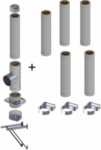 Komin izolowany 130/180 wiszący 6 rur BASIC