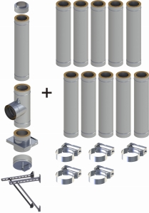 Komin izolowany 130/180 wiszący 11 rur BASIC
