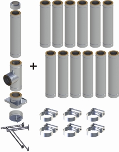 Komin izolowany 130/180 wiszący 13 rur BASIC