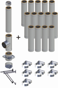 Komin izolowany 150/200 wiszący 15 rur BASIC