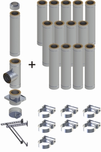 Komin izolowany 200/250 wiszący 14 rur BASIC