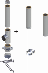 Komin izolowany 200/250 wiszący 3 rury SOLID