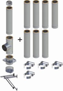 Komin izolowany 200/250 wiszący 8 rur SOLID