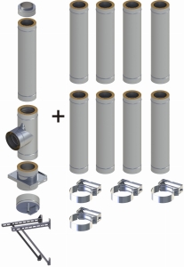 Komin izolowany 200/250 wiszący 9 rur SOLID
