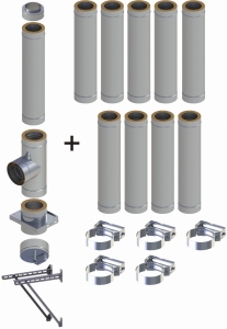 Komin izolowany 200/250 wiszący 10 rur SOLID