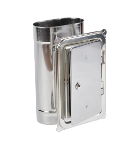 Wyczystka z drzwiami owalna kwaso-żaroodporna 120x220/grubość 0,8 mm